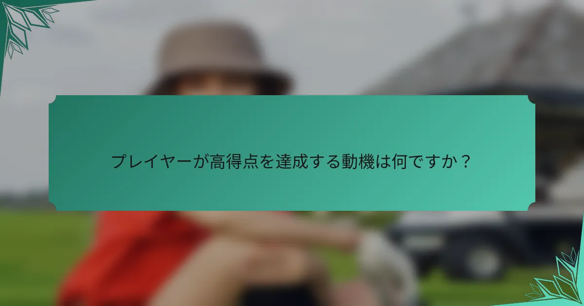 プレイヤーが高得点を達成する動機は何ですか？