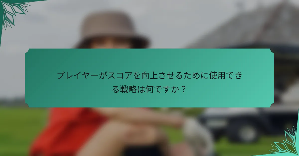 プレイヤーがスコアを向上させるために使用できる戦略は何ですか？