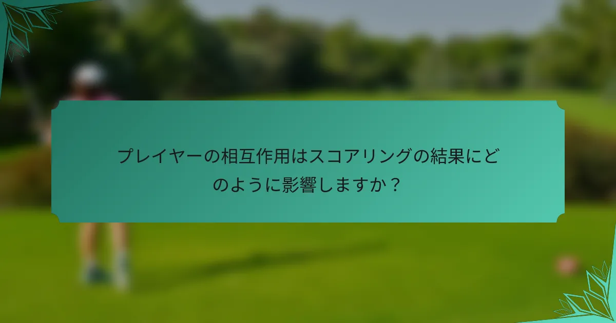 プレイヤーの相互作用はスコアリングの結果にどのように影響しますか？