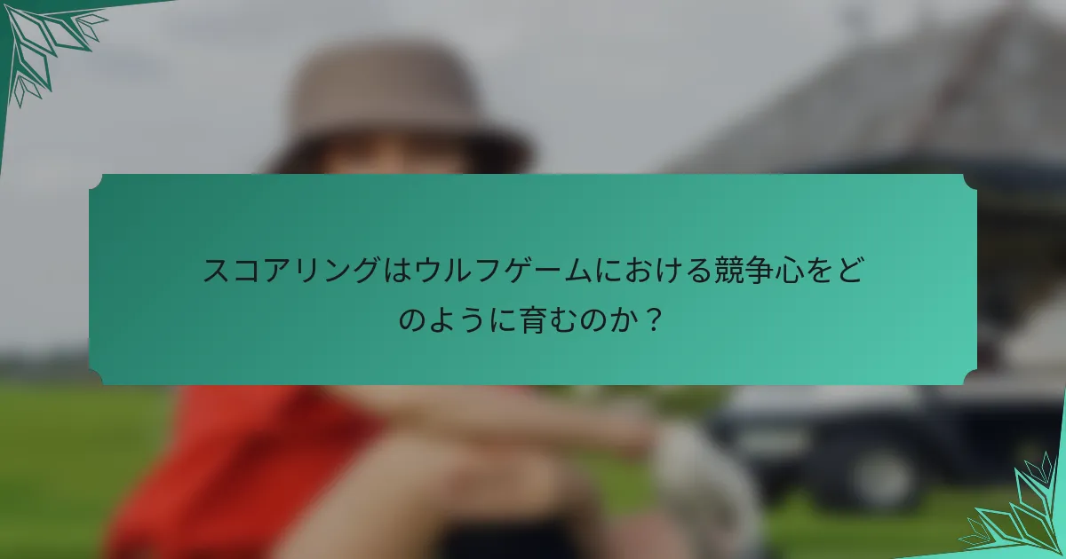 スコアリングはウルフゲームにおける競争心をどのように育むのか？