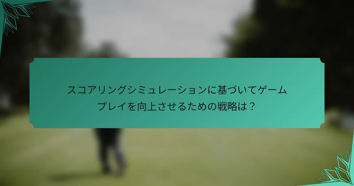 スコアリングシミュレーションに基づいてゲームプレイを向上させるための戦略は？