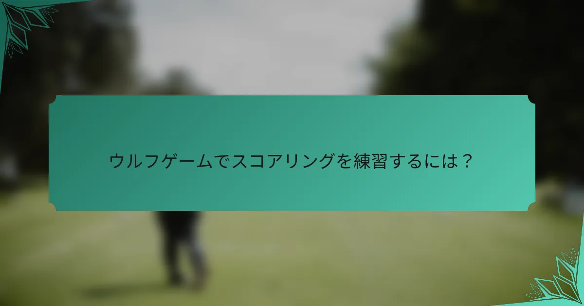 ウルフゲームでスコアリングを練習するには？